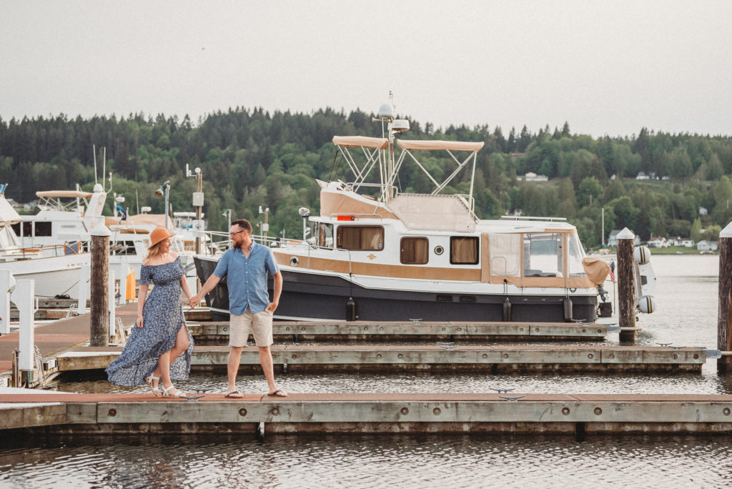Dreamy Nautical Engagement Shoot, Poulsbo Marina, WA.