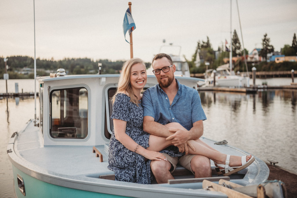 Dreamy Nautical Engagement Shoot, Poulsbo Marina, WA.