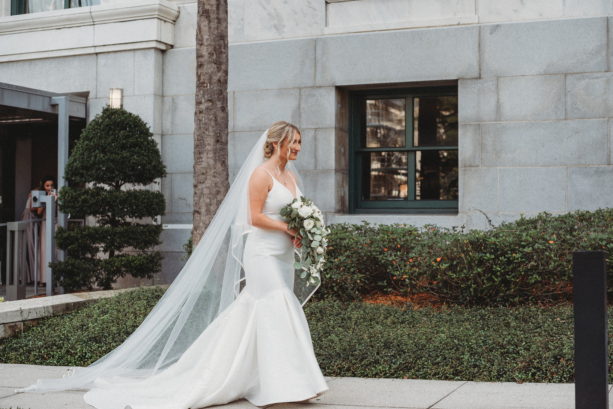 Le Meridien Tampa, The Courthouse, Yacht StarShip Tampa Wedding, Caleo Designs, Bride and Groom First Look