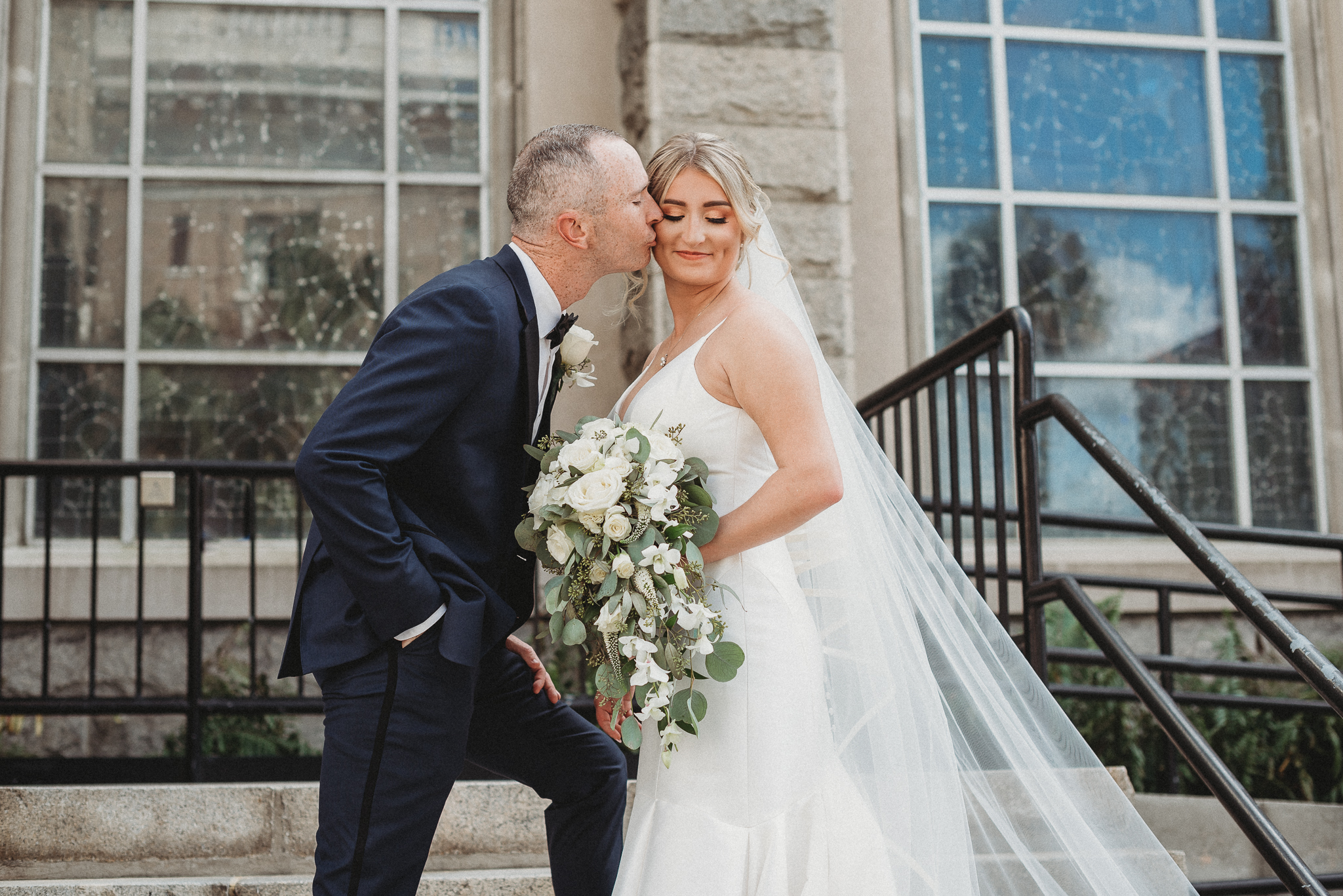 Bride and Groom Portrait Downtown Tampa, Caleo Designs
