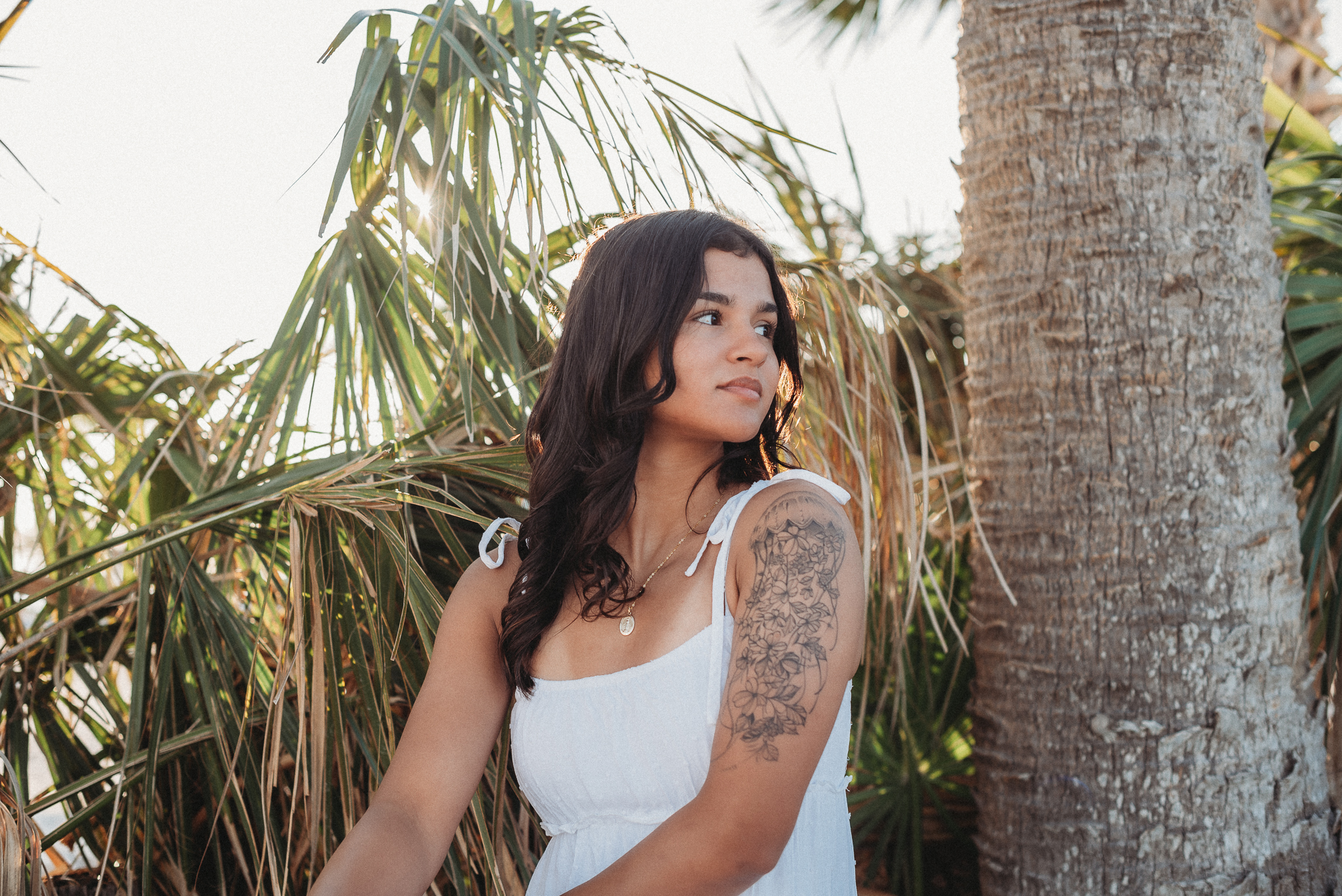 Senior girl beach photo session. Sunset Beach, Tarpon Springs, Florida.