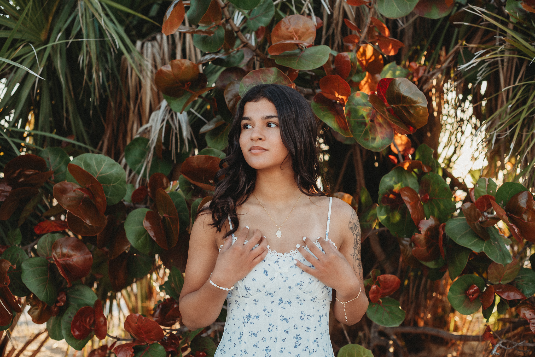 Senior girl beach photo session. Sunset Beach, Tarpon Springs, Florida.
