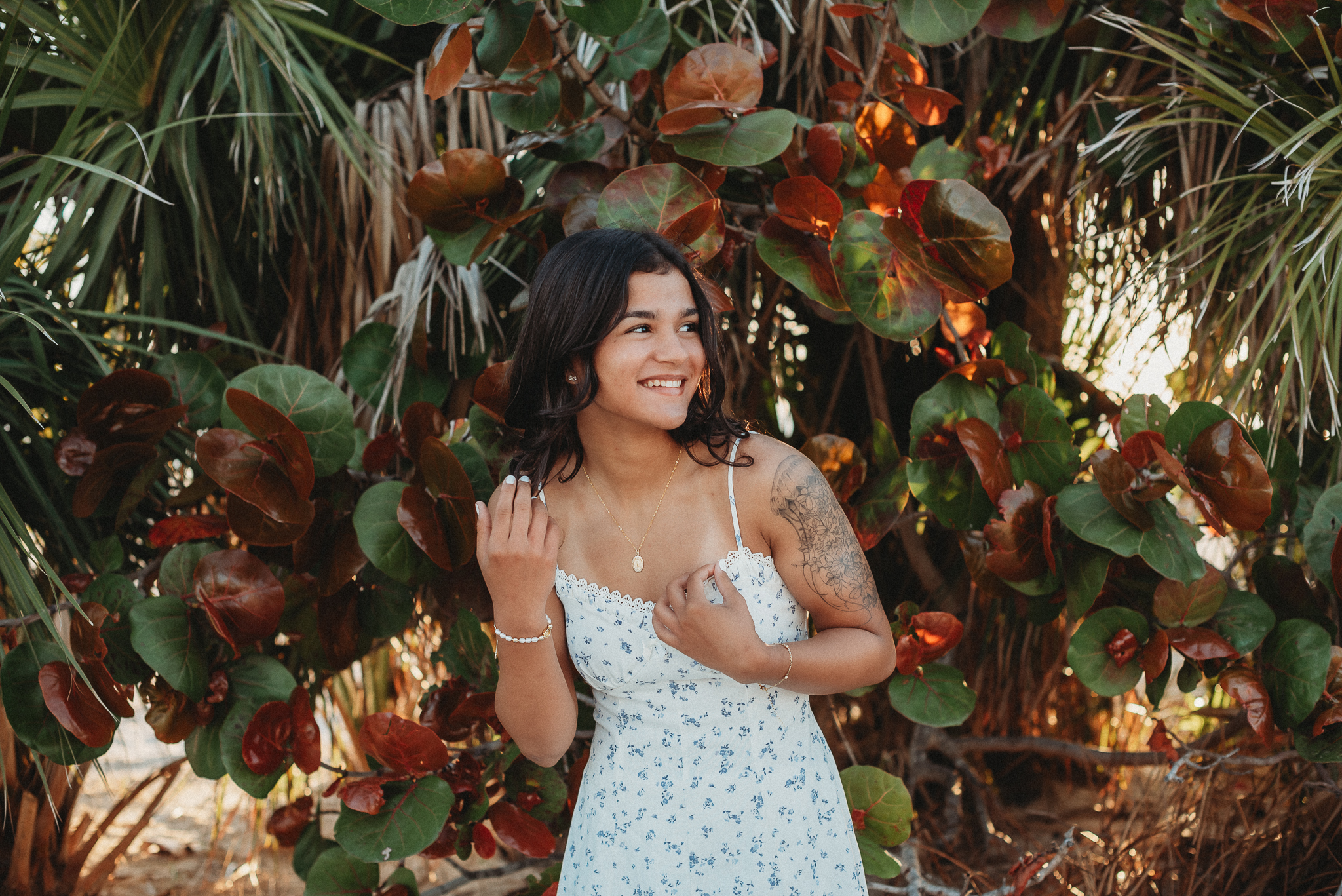 Senior girl beach photo session. Sunset Beach, Tarpon Springs, Florida.