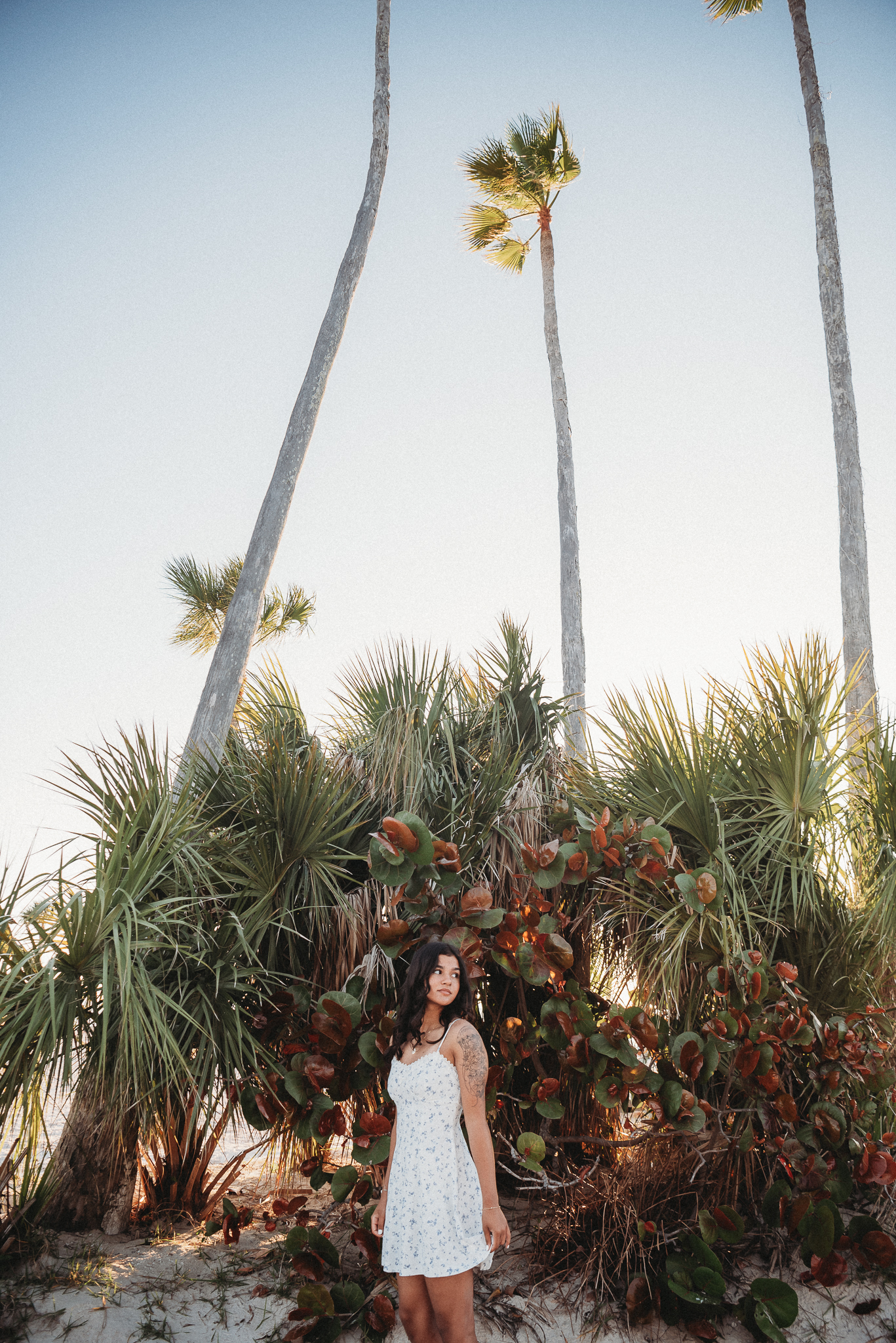 Senior girl beach photo session. Sunset Beach, Tarpon Springs, Florida.