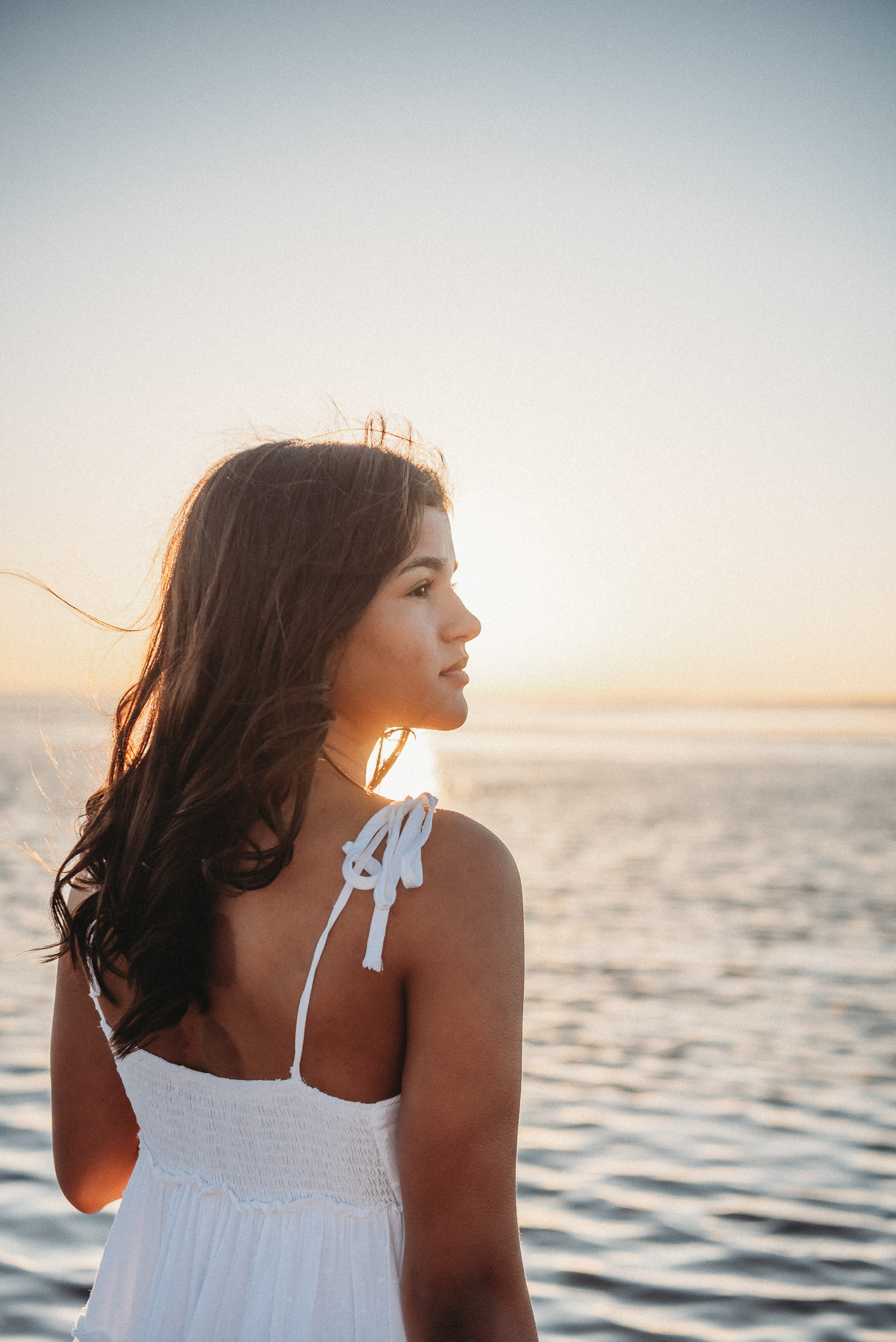 Senior girl beach photo session. Sunset Beach, Tarpon Springs, Florida.