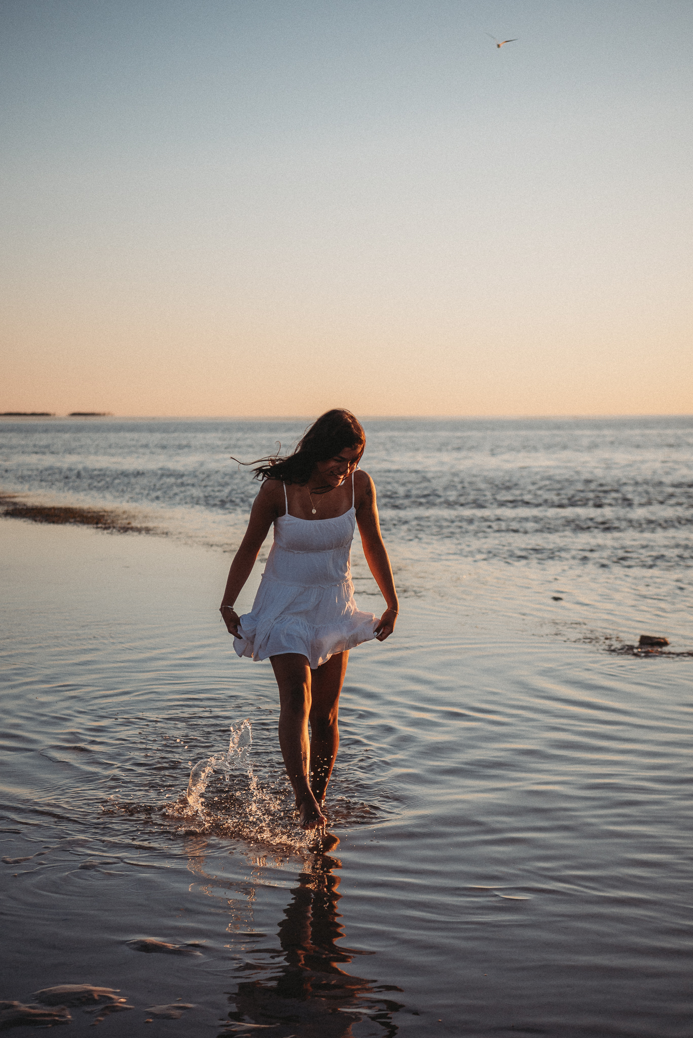 Senior girl beach photo session. Sunset Beach, Tarpon Springs, Florida.