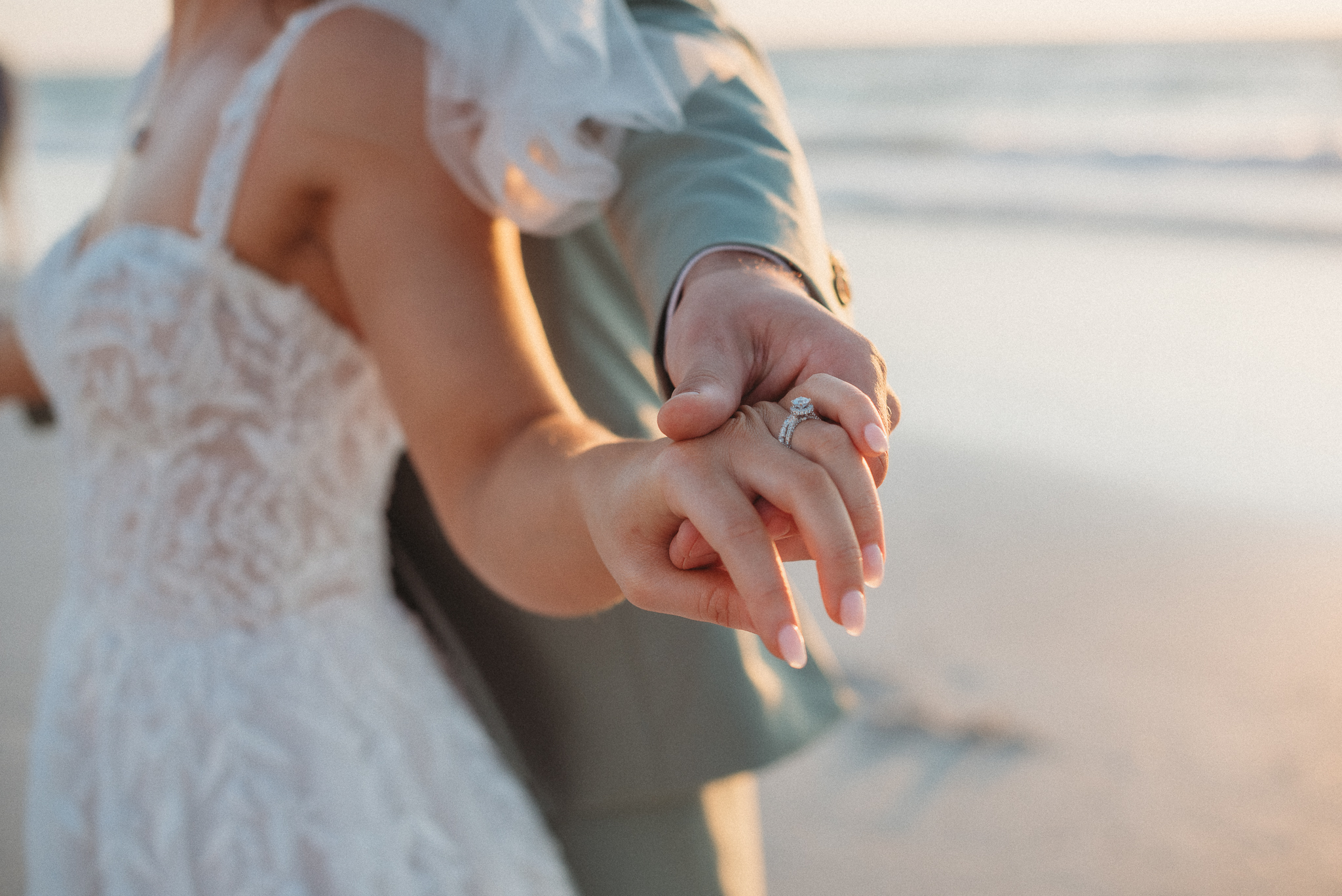 Romantic cinematic sunset wedding photography Clearwater ring shot