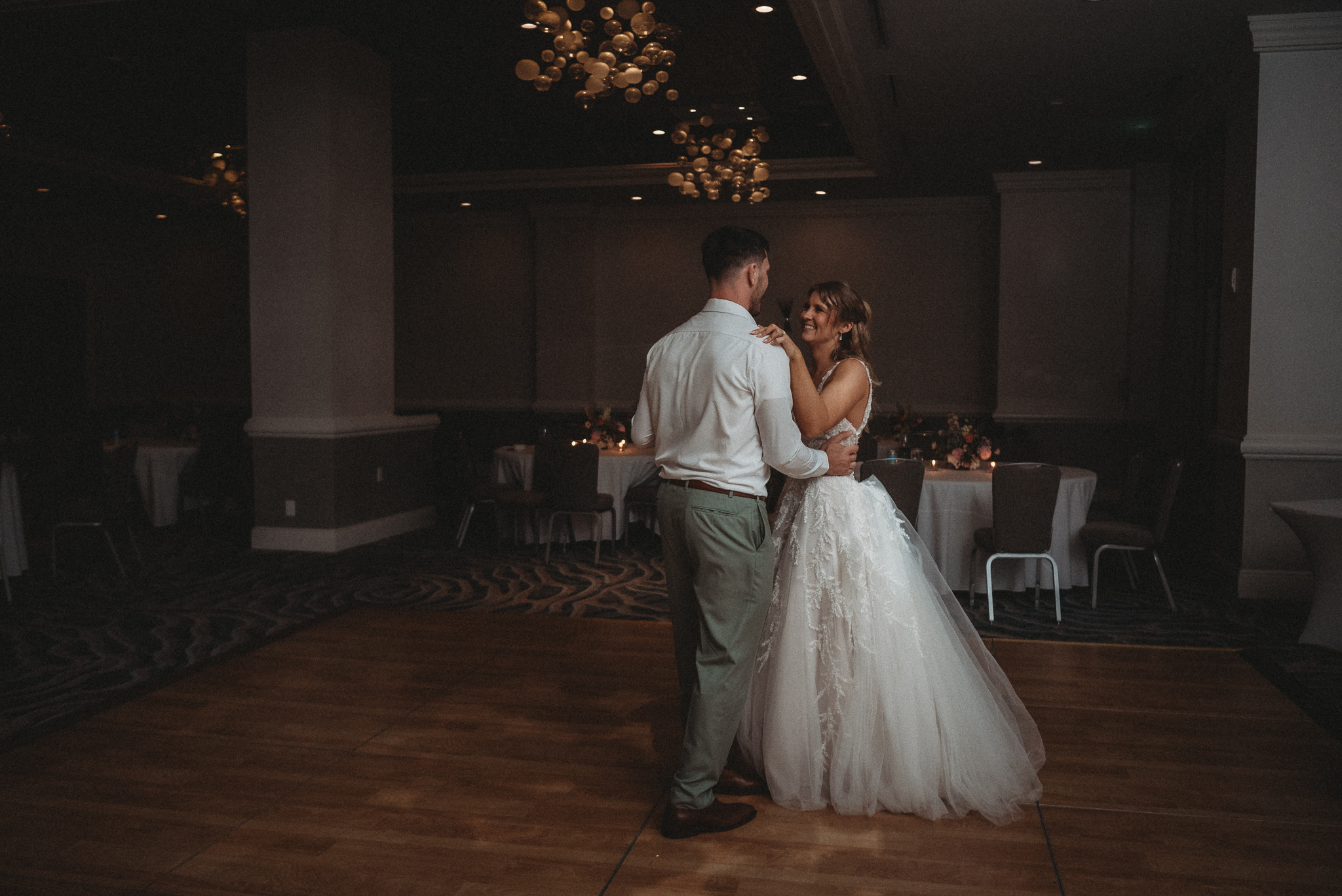 rivate last dance in wedding ballroom at Hyatt Regency